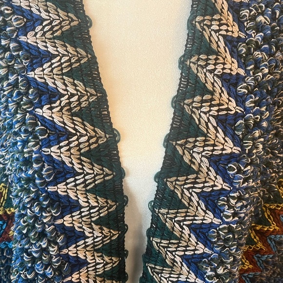 NWOT Bohemian Knit Tasseled Poncho Cardigan Sweater Oversized. - Picture 6 of 13